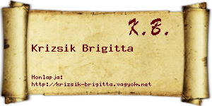 Krizsik Brigitta névjegykártya